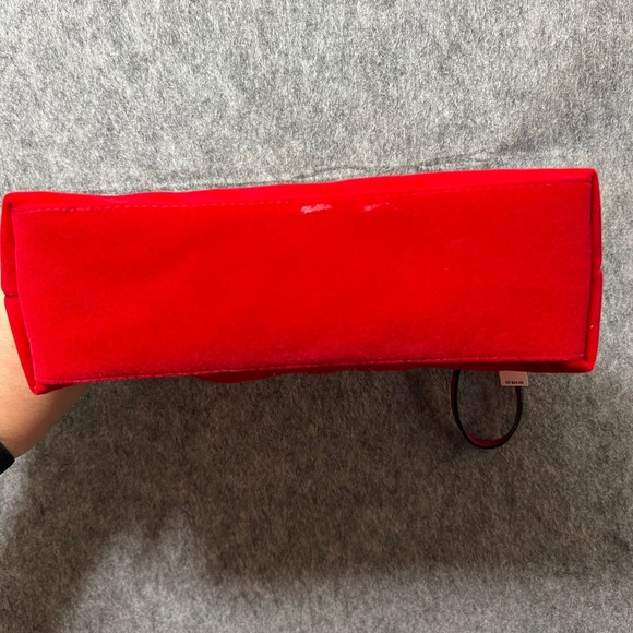 Victoria's Secret Velvet Bow Clutch Wristlet Glam Makeup Bag Red - Picture 4 of 13